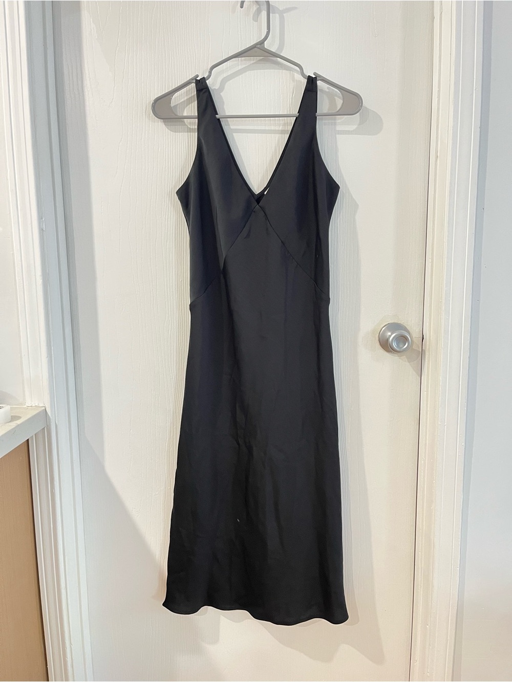 Classic Black V-Neck Slip Dress